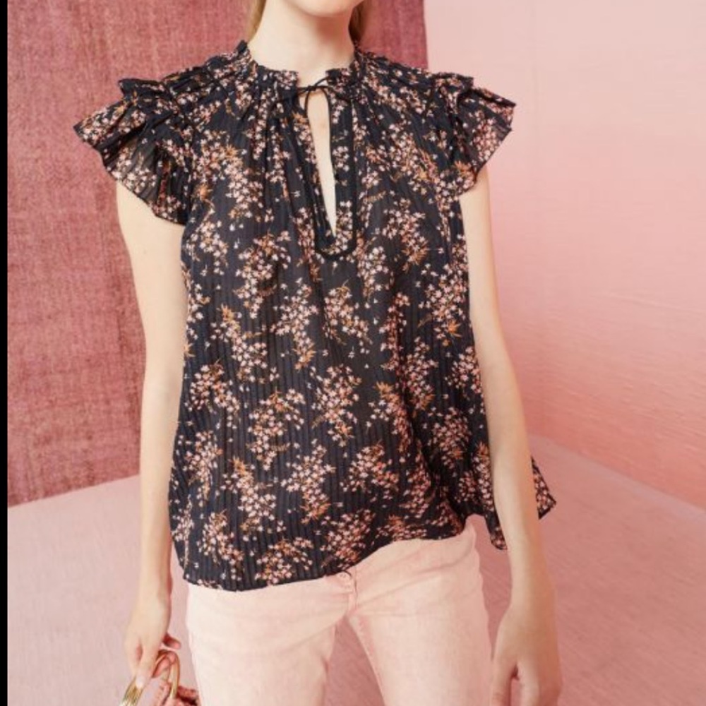 Ulla Johnson Ida top in Jet, size 4